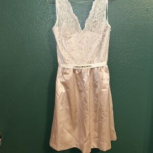 After Six Beige Bridesmaid Dress